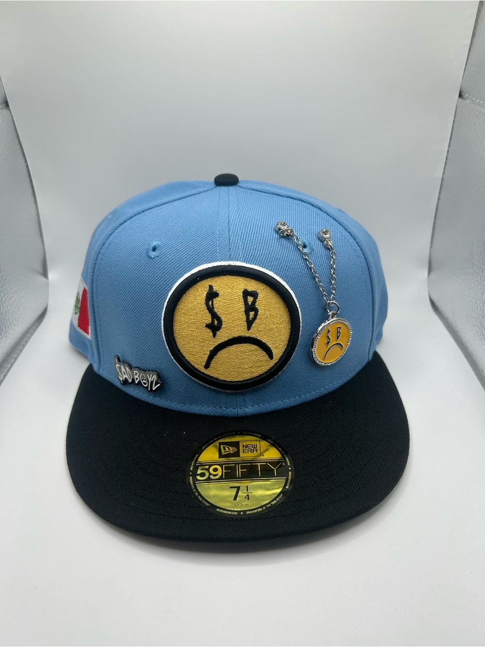 Sadboyz New Era - Light Blue Fitted Cap w/ 2 Hat Charms